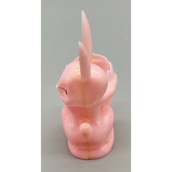 Rosbro Bunny Rabbit Happy Easter Egg Candy Container Toy Pink Plastic Vintage - Picture 5 of 8